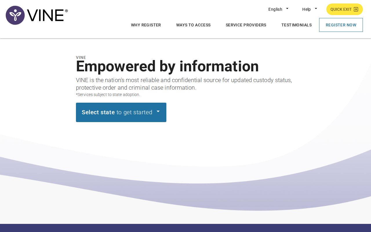 Hutchinson County arrest lookup VINELink custody status interface