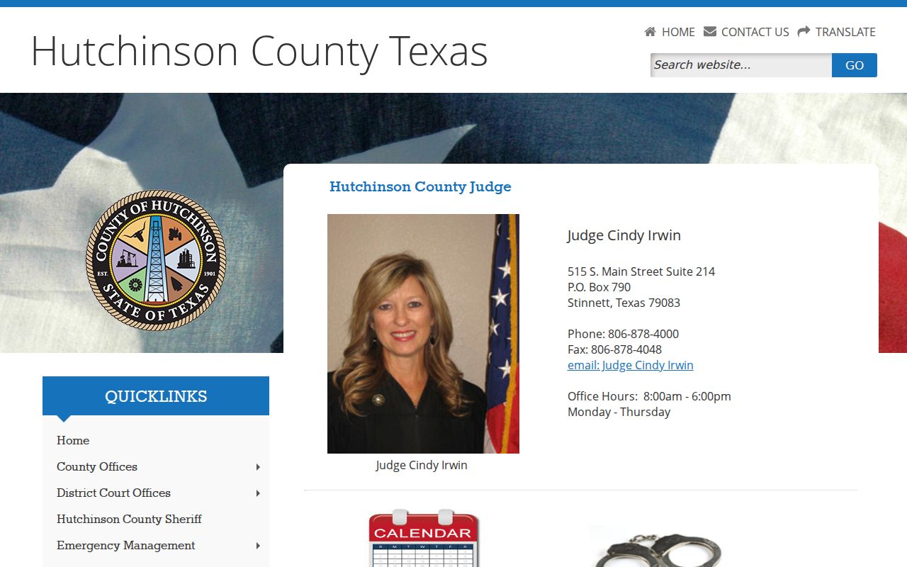 Hutchinson County criminal court cases County Court docket page