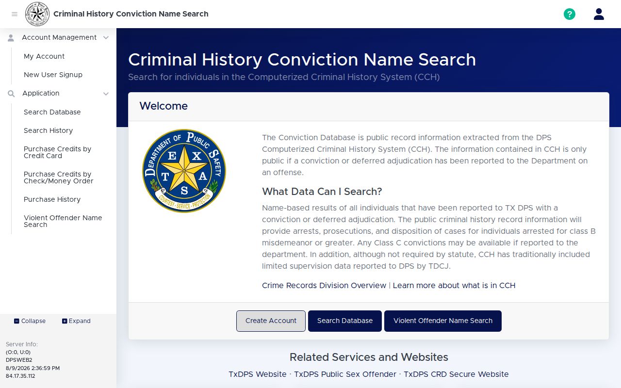 Hutchinson County criminal history Texas DPS name search